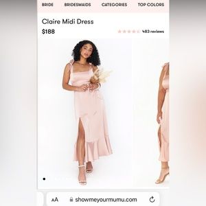 Rose Gold Bridesmaid Dress, Claire Midi Dress from Show Me Your Mumu